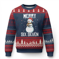 Funny Snowman Merry Six Seven Meme Ugly Christmas Sweater Xmas Trending 67 Gift - Wonder Print Shop