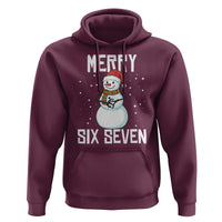 Funny Snowman Merry Six Seven Meme Hoodie Christmas Trending 67 Gift - Wonder Print Shop