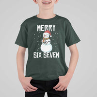 Funny Snowman Merry Six Seven Meme T Shirt For Kid Christmas Trending 67 Gift - Wonder Print Shop