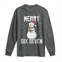 Funny Snowman Merry Six Seven Meme Long Sleeve Shirt Christmas Trending 67 Gift - Wonder Print Shop
