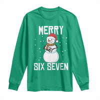 Funny Snowman Merry Six Seven Meme Long Sleeve Shirt Christmas Trending 67 Gift - Wonder Print Shop