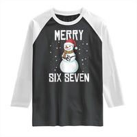 Funny Snowman Merry Six Seven Meme Raglan Shirt Christmas Trending 67 Gift - Wonder Print Shop