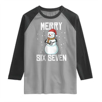 Funny Snowman Merry Six Seven Meme Raglan Shirt Christmas Trending 67 Gift - Wonder Print Shop