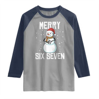 Funny Snowman Merry Six Seven Meme Raglan Shirt Christmas Trending 67 Gift - Wonder Print Shop