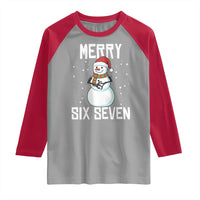 Funny Snowman Merry Six Seven Meme Raglan Shirt Christmas Trending 67 Gift - Wonder Print Shop