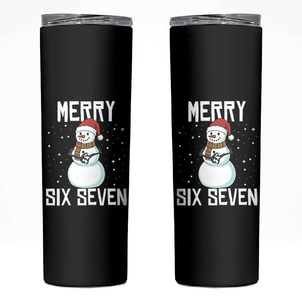 Funny Snowman Merry Six Seven Meme Skinny Tumbler Christmas Trending 67 Gift - Wonder Print Shop