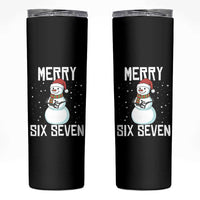 Funny Snowman Merry Six Seven Meme Skinny Tumbler Christmas Trending 67 Gift - Wonder Print Shop