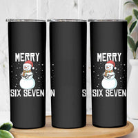 Funny Snowman Merry Six Seven Meme Skinny Tumbler Christmas Trending 67 Gift - Wonder Print Shop