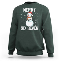 Funny Snowman Merry Six Seven Meme Sweatshirt Christmas Trending 67 Gift - Wonder Print Shop