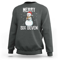 Funny Snowman Merry Six Seven Meme Sweatshirt Christmas Trending 67 Gift - Wonder Print Shop