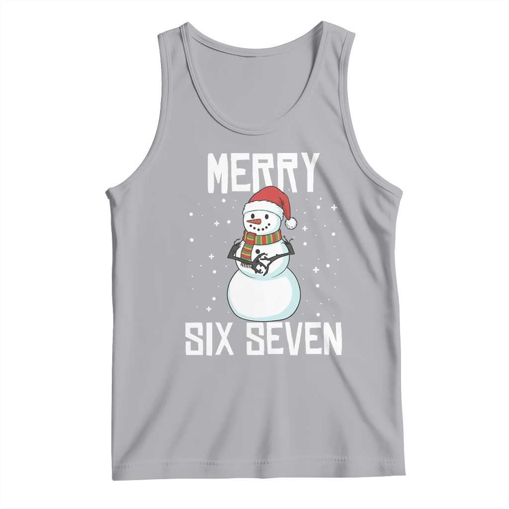Funny Snowman Merry Six Seven Meme Tank Top Christmas Trending 67 Gift - Wonder Print Shop