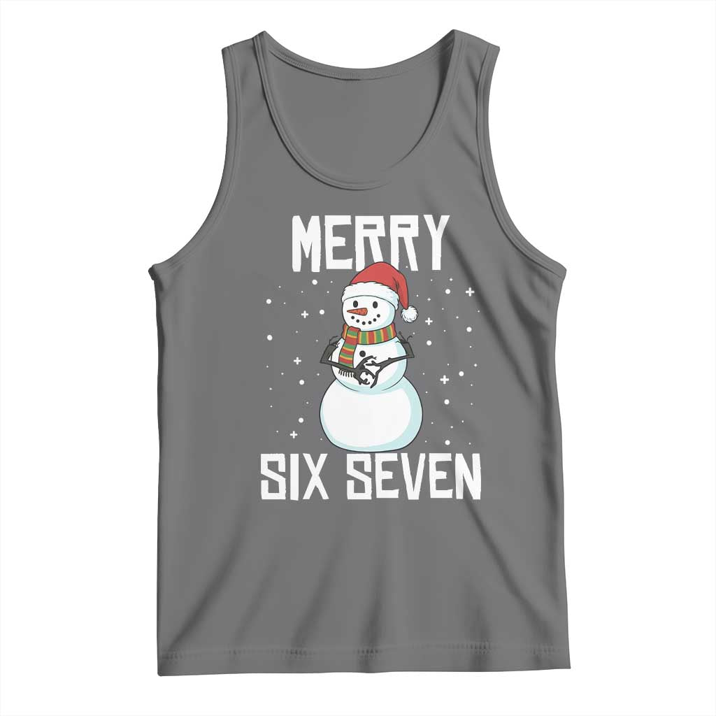 Funny Snowman Merry Six Seven Meme Tank Top Christmas Trending 67 Gift - Wonder Print Shop