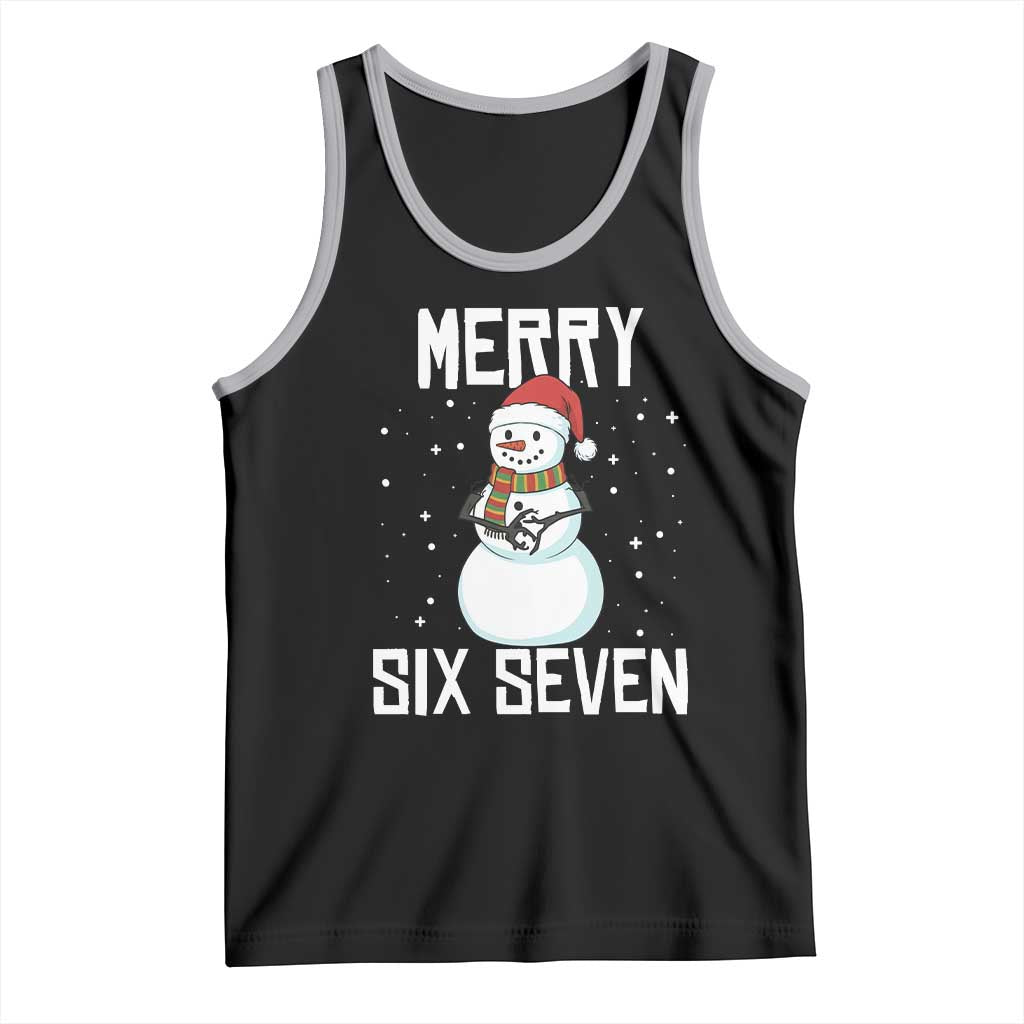 Funny Snowman Merry Six Seven Meme Tank Top Christmas Trending 67 Gift - Wonder Print Shop