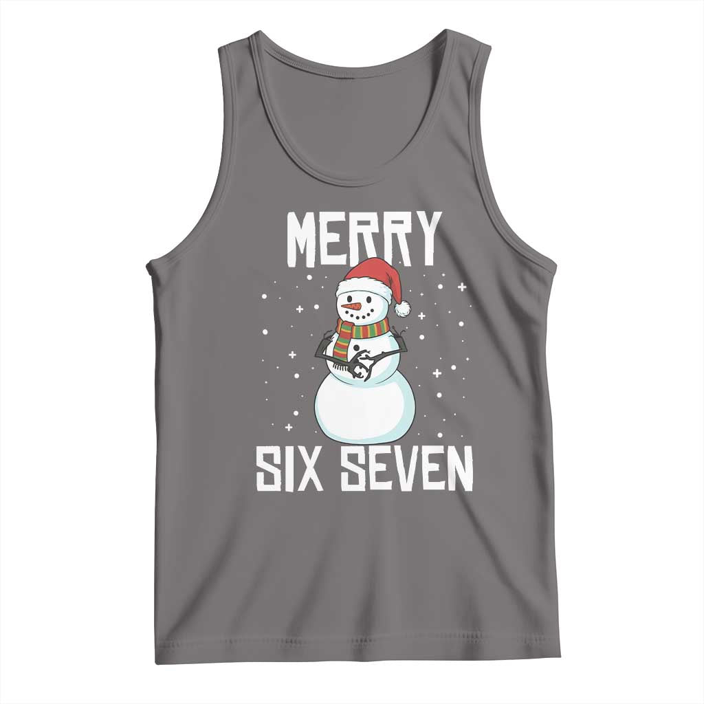 Funny Snowman Merry Six Seven Meme Tank Top Christmas Trending 67 Gift - Wonder Print Shop