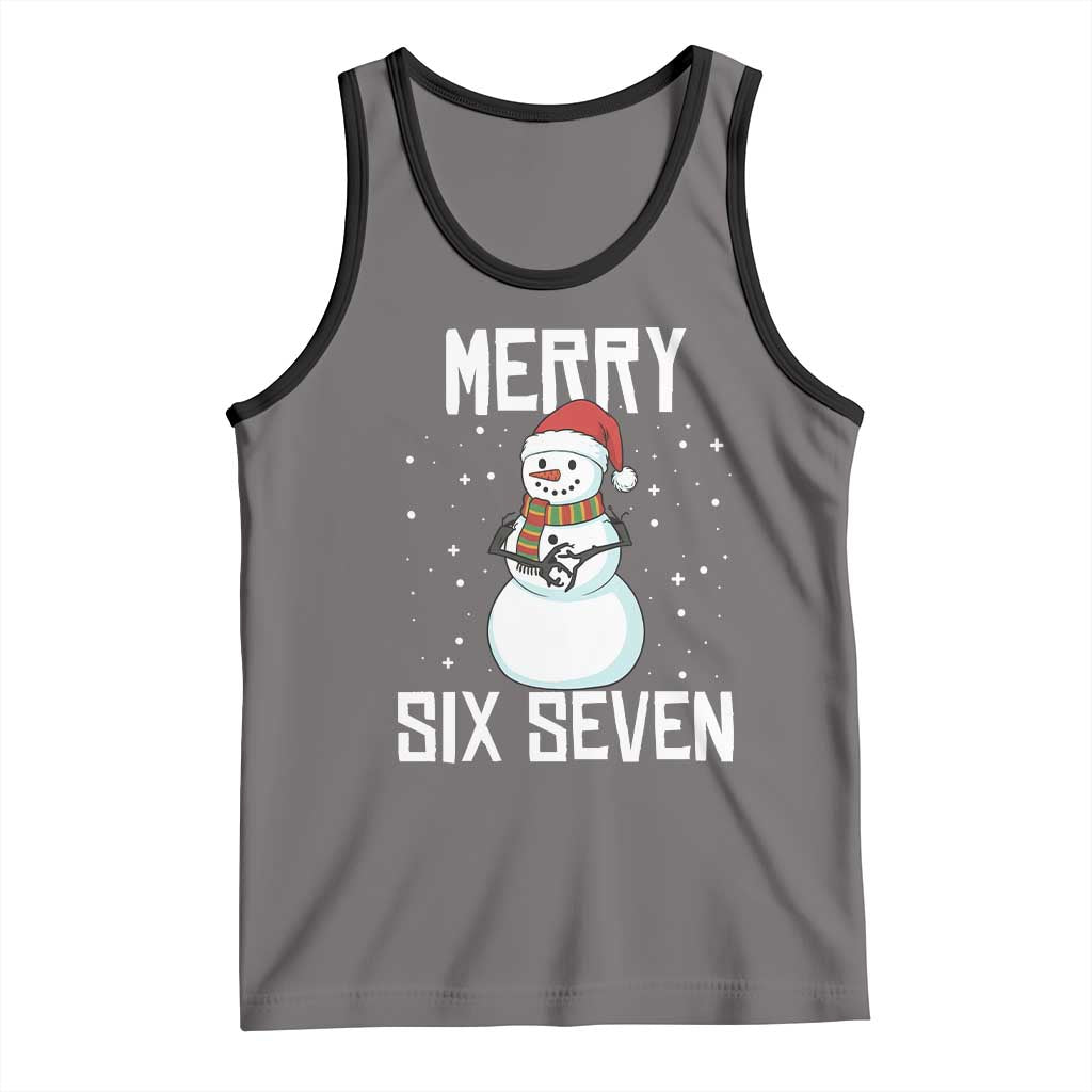 Funny Snowman Merry Six Seven Meme Tank Top Christmas Trending 67 Gift - Wonder Print Shop