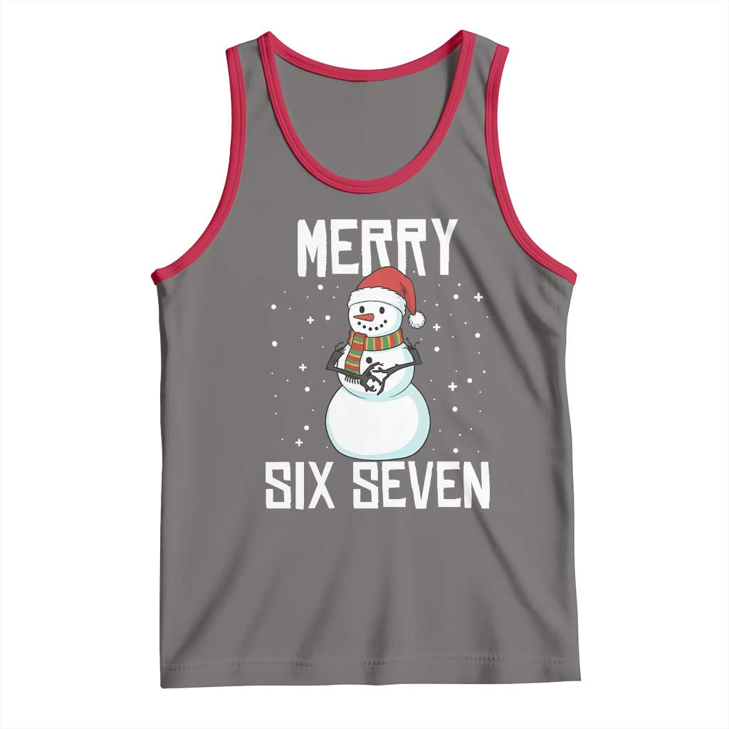 Funny Snowman Merry Six Seven Meme Tank Top Christmas Trending 67 Gift - Wonder Print Shop