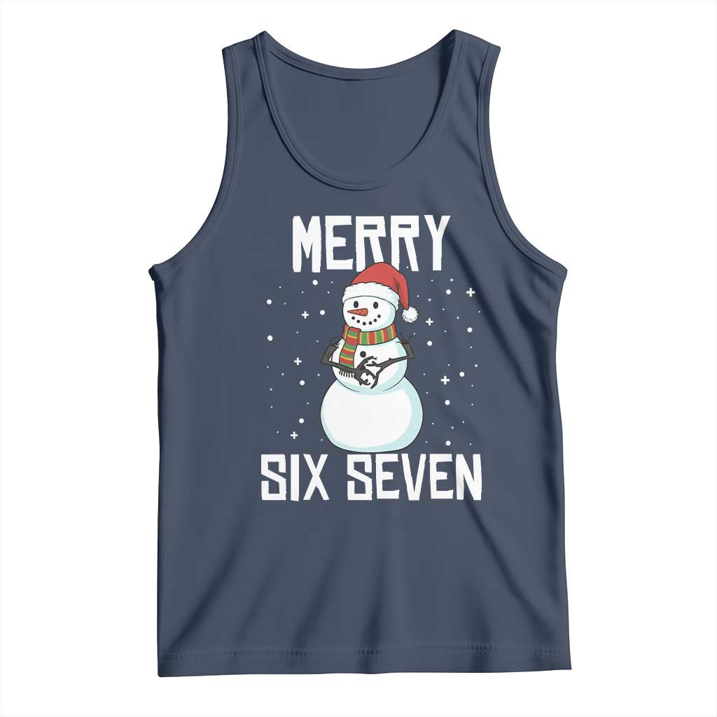 Funny Snowman Merry Six Seven Meme Tank Top Christmas Trending 67 Gift - Wonder Print Shop