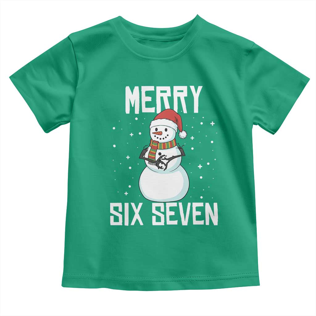 Funny Snowman Merry Six Seven Meme Toddler T Shirt Christmas Trending 67 Gift - Wonder Print Shop