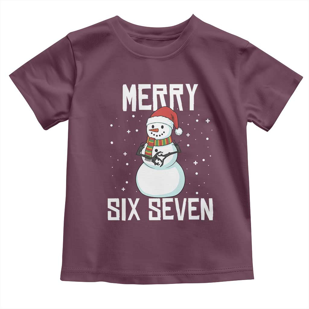 Funny Snowman Merry Six Seven Meme Toddler T Shirt Christmas Trending 67 Gift - Wonder Print Shop