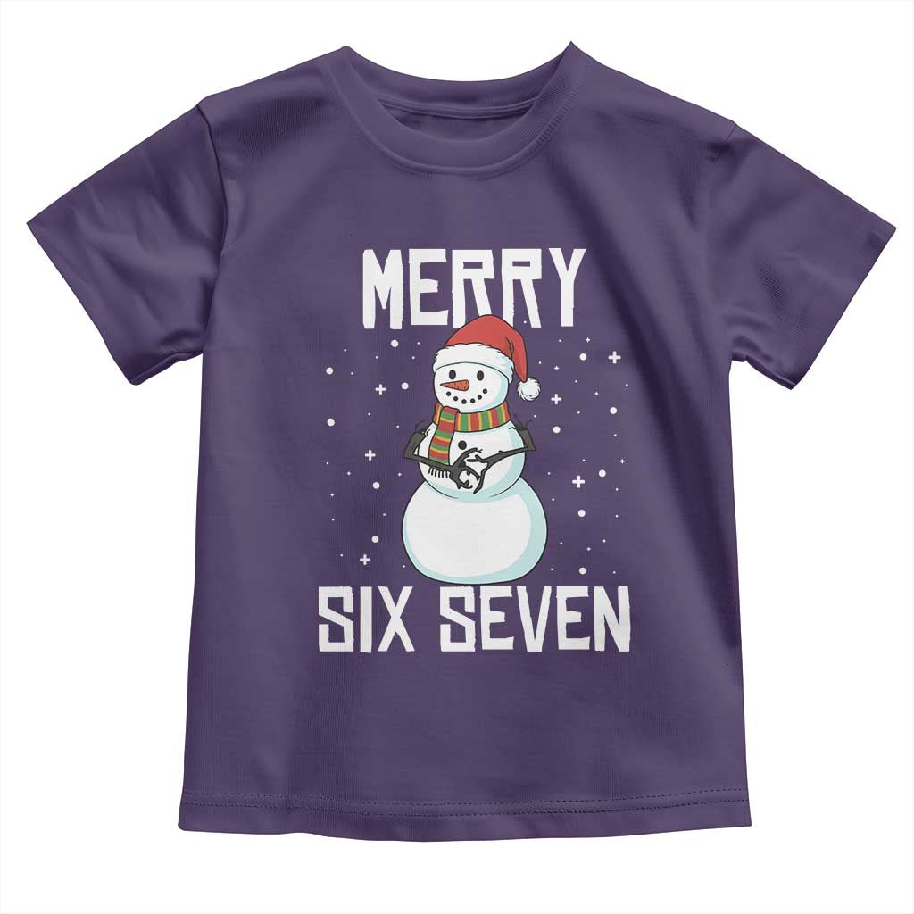 Funny Snowman Merry Six Seven Meme Toddler T Shirt Christmas Trending 67 Gift - Wonder Print Shop