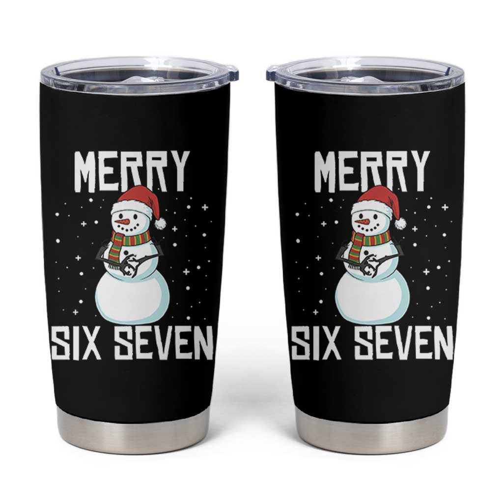 Funny Snowman Merry Six Seven Meme Tumbler Cup Christmas Trending 67 Gift - Wonder Print Shop