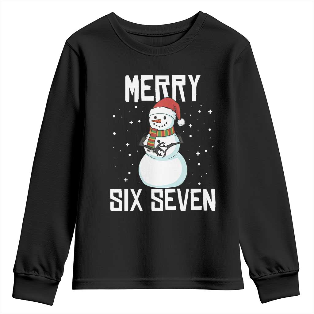 Funny Snowman Merry Six Seven Meme Youth Sweatshirt Christmas Trending 67 Gift - Wonder Print Shop