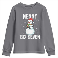 Funny Snowman Merry Six Seven Meme Youth Sweatshirt Christmas Trending 67 Gift - Wonder Print Shop