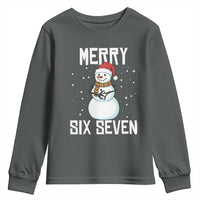 Funny Snowman Merry Six Seven Meme Youth Sweatshirt Christmas Trending 67 Gift - Wonder Print Shop