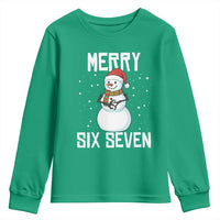 Funny Snowman Merry Six Seven Meme Youth Sweatshirt Christmas Trending 67 Gift - Wonder Print Shop