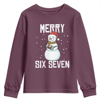 Funny Snowman Merry Six Seven Meme Youth Sweatshirt Christmas Trending 67 Gift - Wonder Print Shop