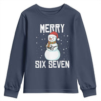 Funny Snowman Merry Six Seven Meme Youth Sweatshirt Christmas Trending 67 Gift - Wonder Print Shop