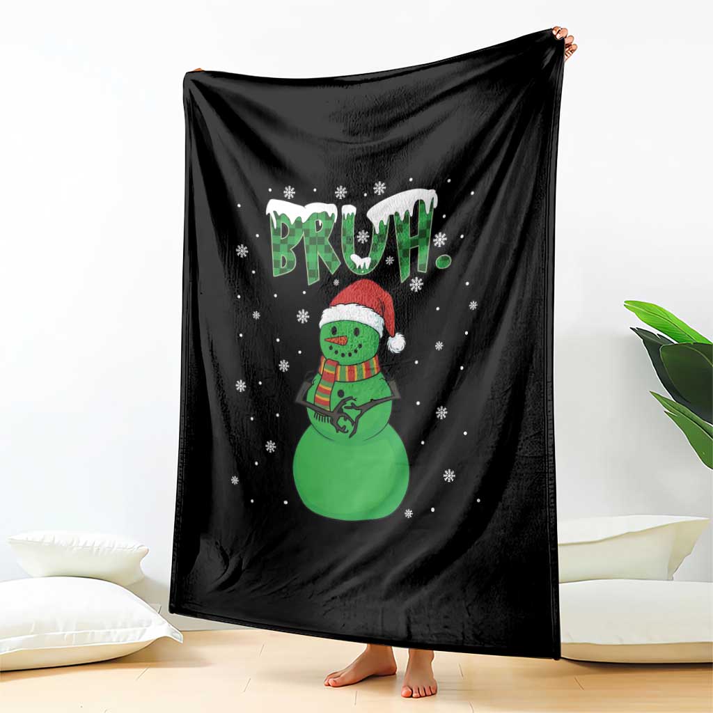 Funny Green Snowman Six Seven Meme Throw Blanket Christmas Gift For Gen Z - Wonder Print Shop