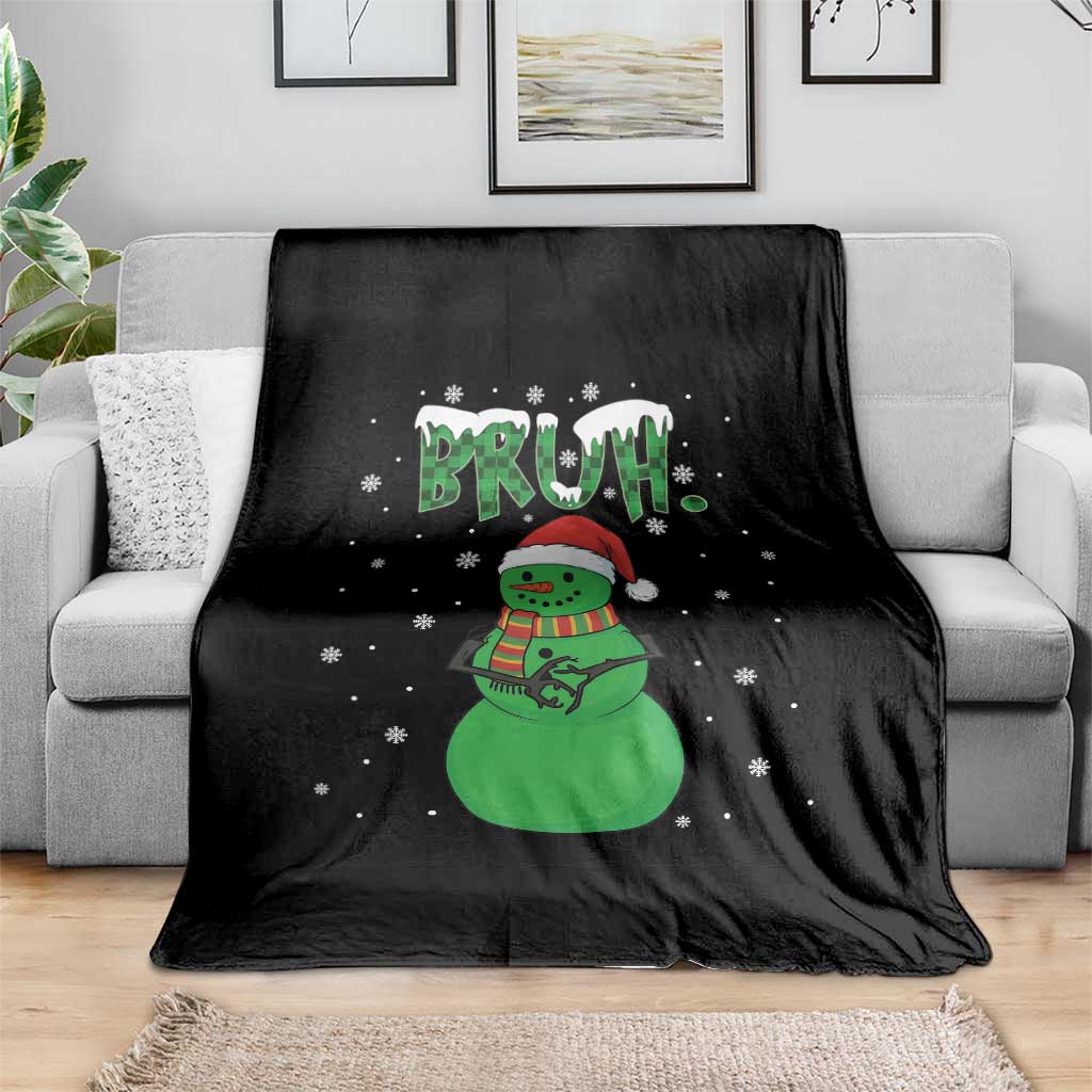 Funny Green Snowman Six Seven Meme Throw Blanket Christmas Gift For Gen Z - Wonder Print Shop