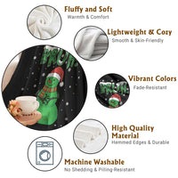 Funny Green Snowman Six Seven Meme Throw Blanket Christmas Gift For Gen Z - Wonder Print Shop