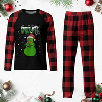 Funny Green Snowman Six Seven Meme Plaid Pajama Set Christmas Gift For Gen Z - Wonder Print Shop