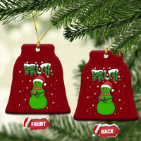Funny Green Snowman Six Seven Meme Ceramic Ornament Christmas Gift For Gen Z - Wonder Print Shop