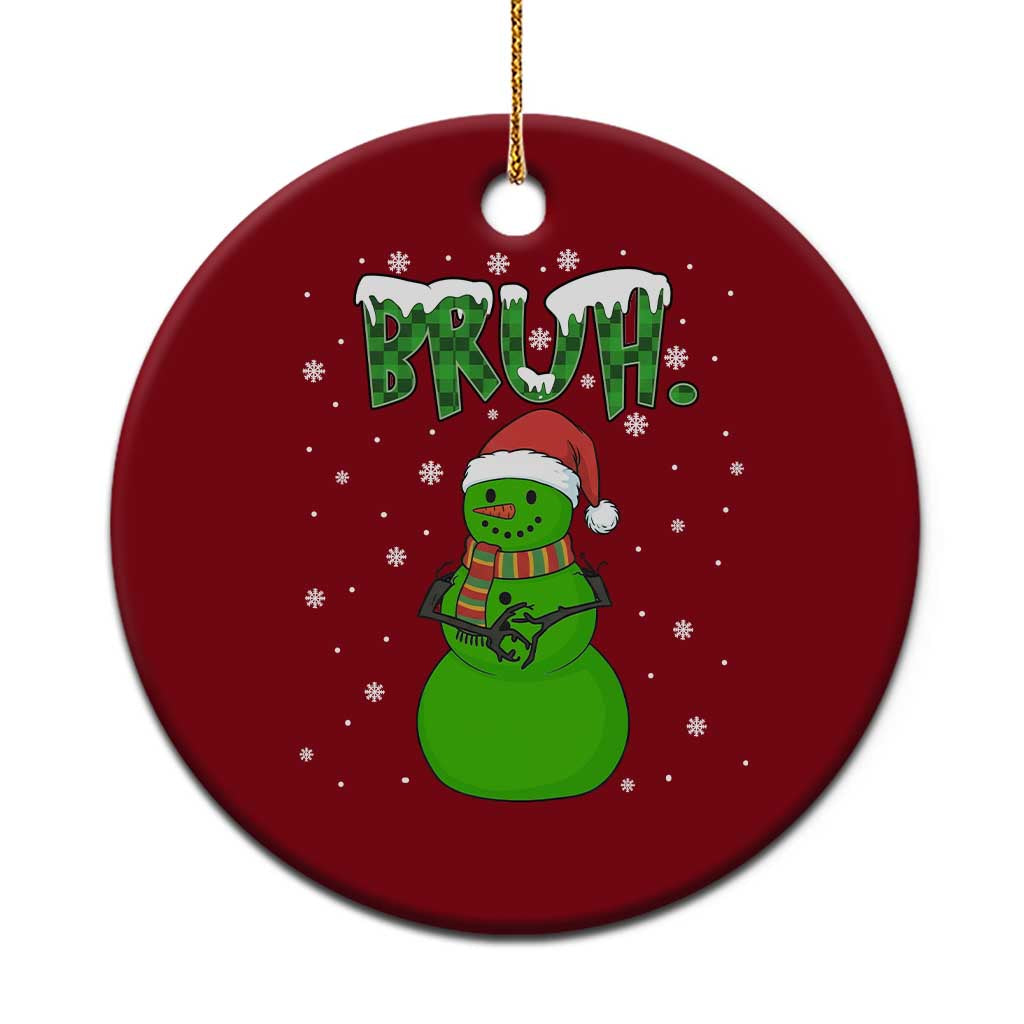 Funny Green Snowman Six Seven Meme Ceramic Ornament Christmas Gift For Gen Z - Wonder Print Shop