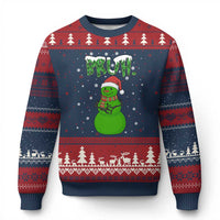 Funny Green Snowman Six Seven Meme Ugly Christmas Sweater Xmas Gift For Gen Z - Wonder Print Shop
