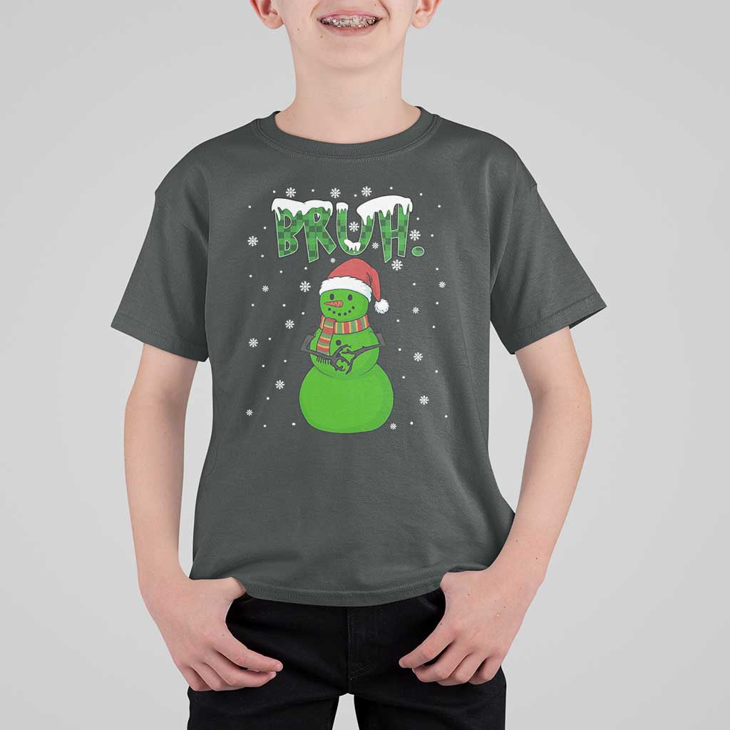 Funny Green Snowman Six Seven Meme T Shirt For Kid Christmas Gift For Gen Z - Wonder Print Shop