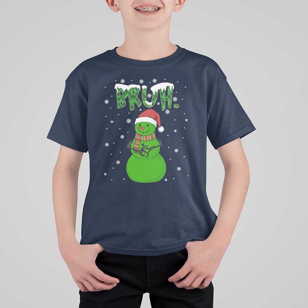 Funny Green Snowman Six Seven Meme T Shirt For Kid Christmas Gift For Gen Z - Wonder Print Shop