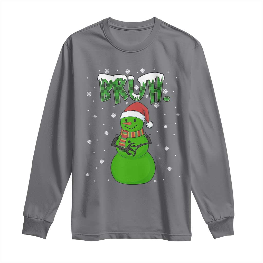 Funny Green Snowman Six Seven Meme Long Sleeve Shirt Christmas Gift For Gen Z - Wonder Print Shop