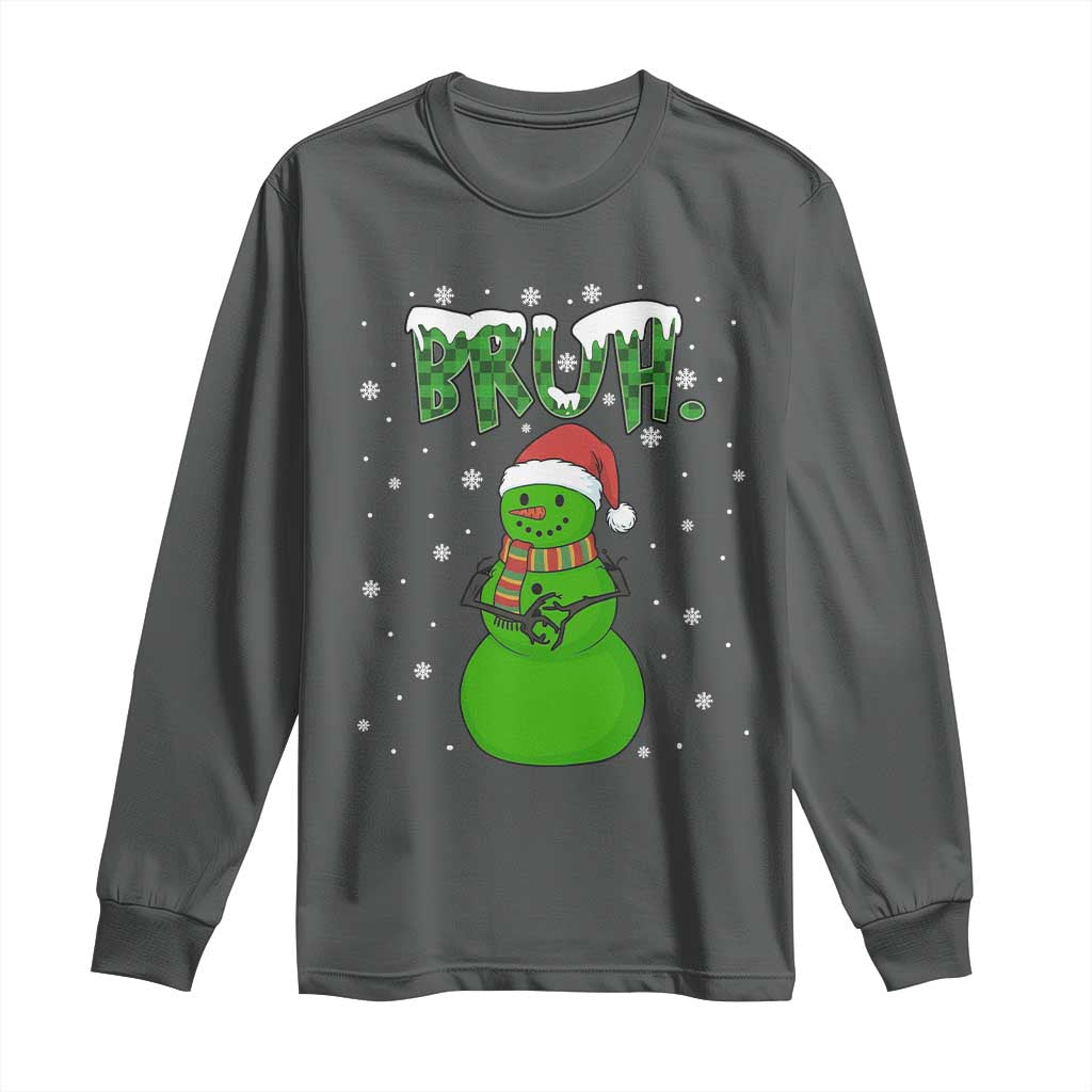 Funny Green Snowman Six Seven Meme Long Sleeve Shirt Christmas Gift For Gen Z - Wonder Print Shop