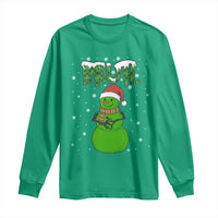 Funny Green Snowman Six Seven Meme Long Sleeve Shirt Christmas Gift For Gen Z - Wonder Print Shop