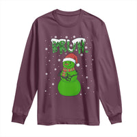 Funny Green Snowman Six Seven Meme Long Sleeve Shirt Christmas Gift For Gen Z - Wonder Print Shop