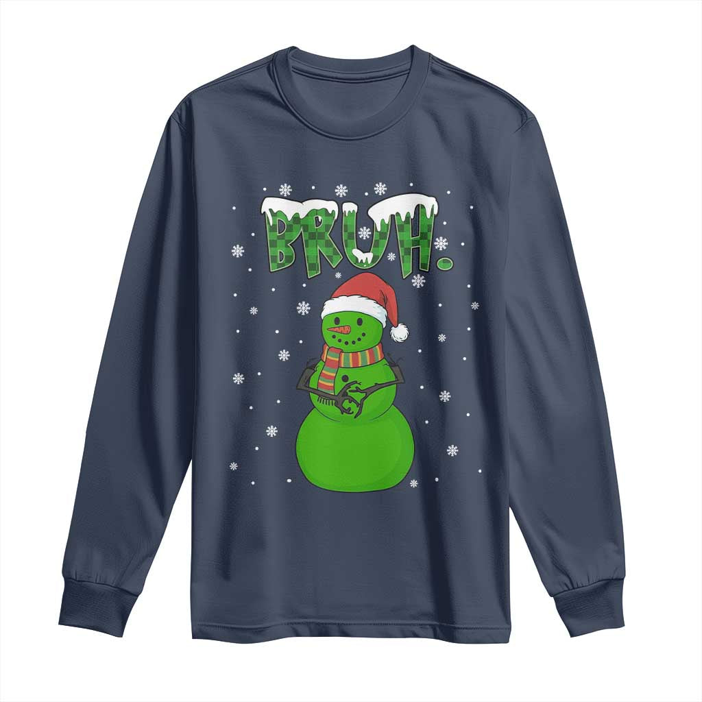 Funny Green Snowman Six Seven Meme Long Sleeve Shirt Christmas Gift For Gen Z - Wonder Print Shop