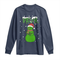 Funny Green Snowman Six Seven Meme Long Sleeve Shirt Christmas Gift For Gen Z - Wonder Print Shop