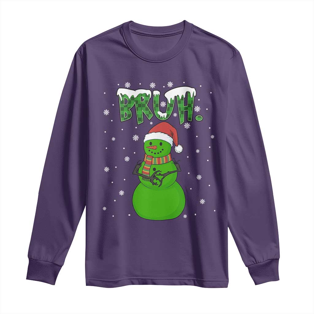 Funny Green Snowman Six Seven Meme Long Sleeve Shirt Christmas Gift For Gen Z - Wonder Print Shop
