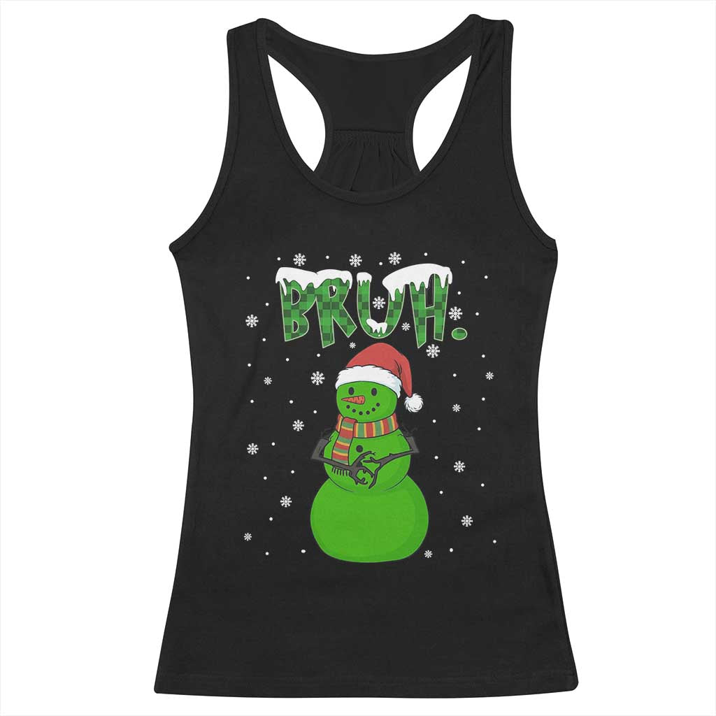Funny Green Snowman Six Seven Meme Racerback Tank Top Christmas Gift For Gen Z - Wonder Print Shop