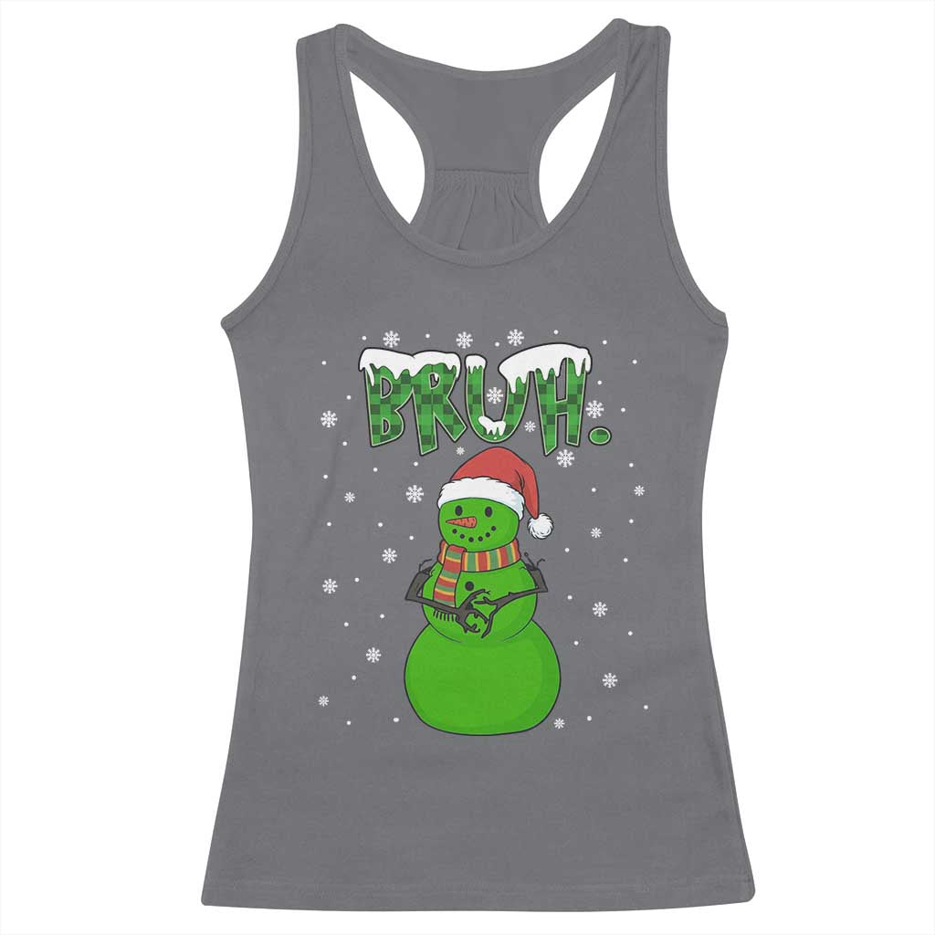Funny Green Snowman Six Seven Meme Racerback Tank Top Christmas Gift For Gen Z - Wonder Print Shop