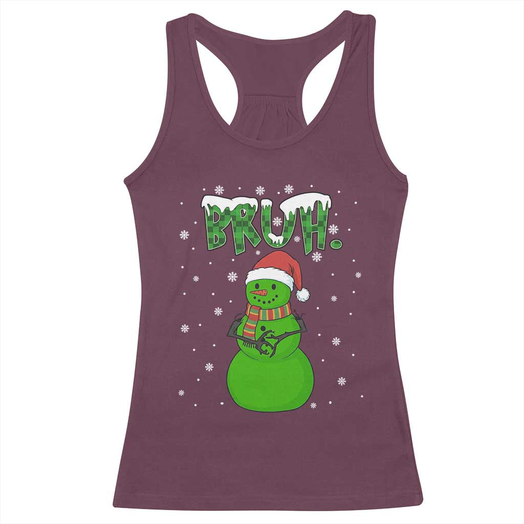 Funny Green Snowman Six Seven Meme Racerback Tank Top Christmas Gift For Gen Z - Wonder Print Shop